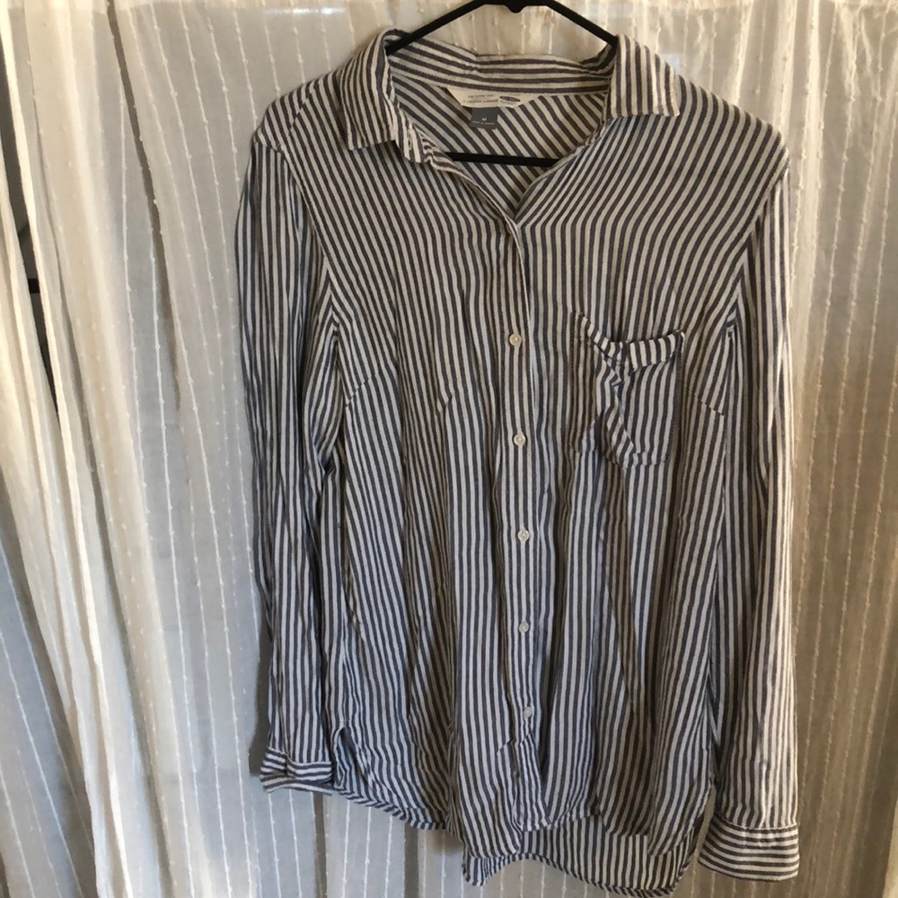 Striped Boyfriend Style Button-up